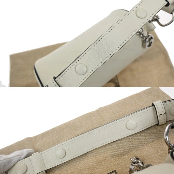 GUCCI Logo Blondie Interlocking GG Mini Shoulder Bag Leather White 728-082725 - Picture 8 of 16